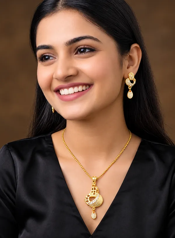 Gold_Brass_Stone_Studded_Pendant_Necklace_And_Earrings_Set_For_Women
