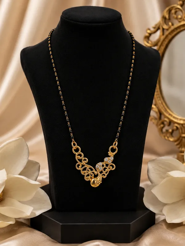 Gold_Brass_Black_Beaded_Stone_Pendant_Mangalsutra_For_Women