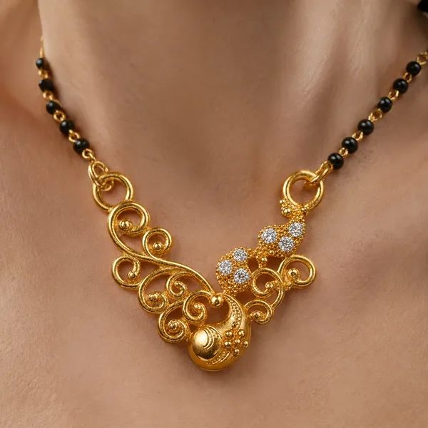 Gold_Brass_Black_Beaded_Stone_Pendant_Mangalsutra_For_Women