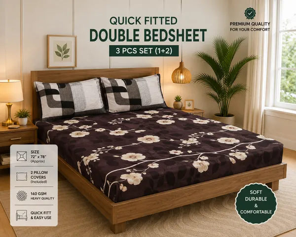Brown_Cotton_Bedsheet_With_Pillow_Cover_For_Bedroom
