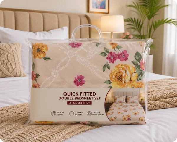 Cream_Cotton_Bedsheet_With_Pillow_Cover_For_Bedroom