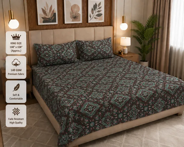 Brown_Cotton_Bedsheet_With_Pillow_Cover_For_Bedroom