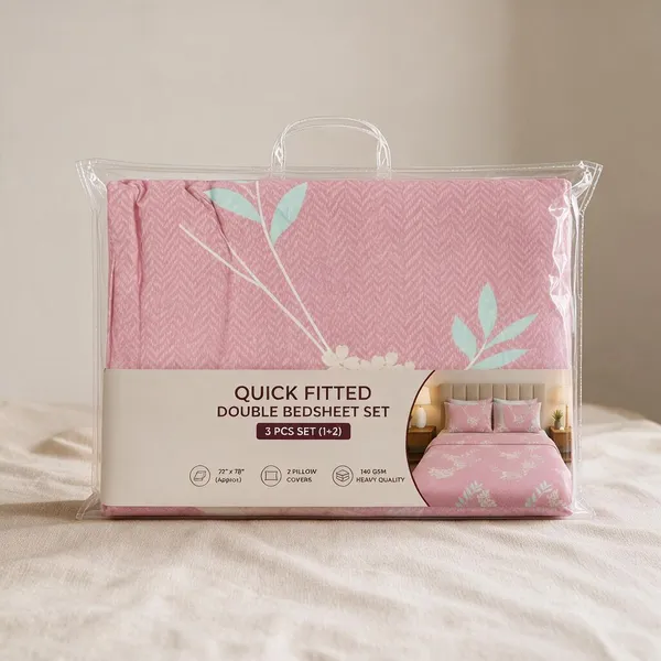 Pink_Cotton_Bedsheet_With_Pillow_Cover_For_Bedroom
