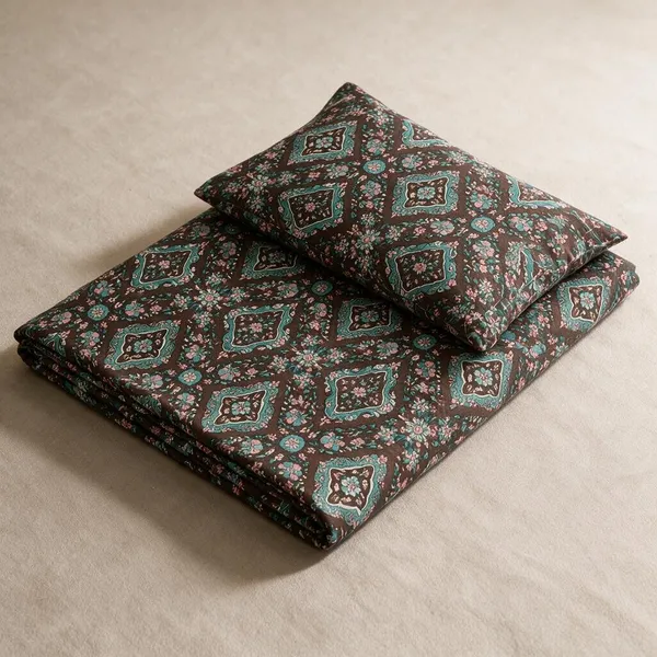 Brown_Cotton_Bedsheet_With_Pillow_Cover_For_Bedroom