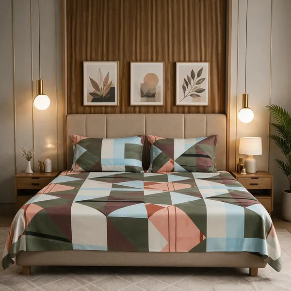 Multicolor_Cotton_Bedsheet_With_Pillow_Cover_For_Bedroom