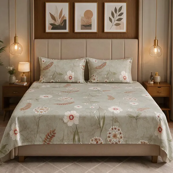 Grey_Cotton_Bedsheet_With_Pillow_Cover_For_Bedroom