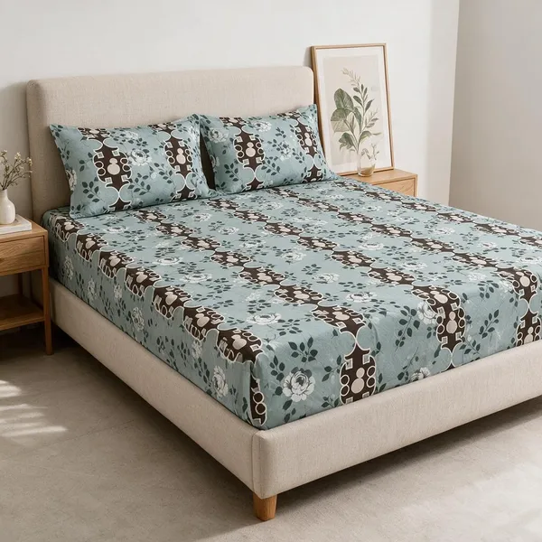 Multicolor_Cotton_Bedsheet_With_Pillow_Cover_For_Bedroom