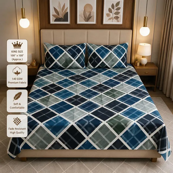 Multicolor_Cotton_Bedsheet_With_Pillow_Cover_For_Bedroom
