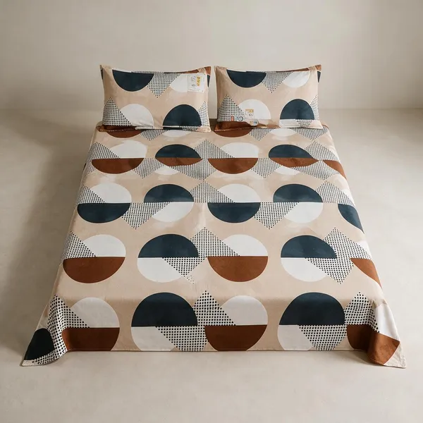 Cream_Cotton_Bedsheet_With_Pillow_Cover_For_Bedroom