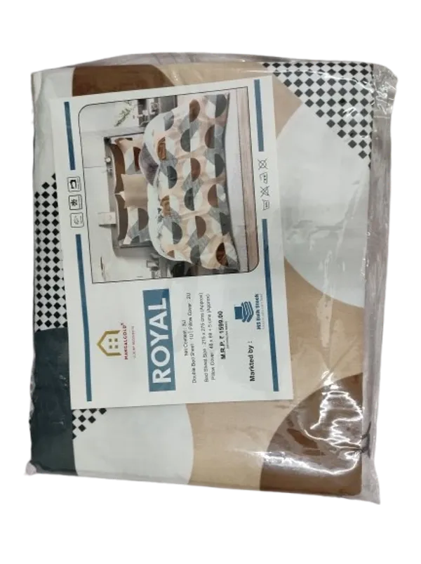 Cream_Cotton_Bedsheet_With_Pillow_Cover_For_Bedroom