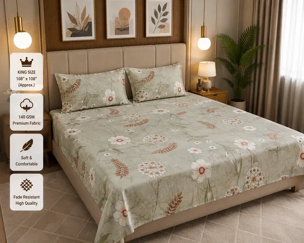 Grey_Cotton_Bedsheet_With_Pillow_Cover_For_Bedroom