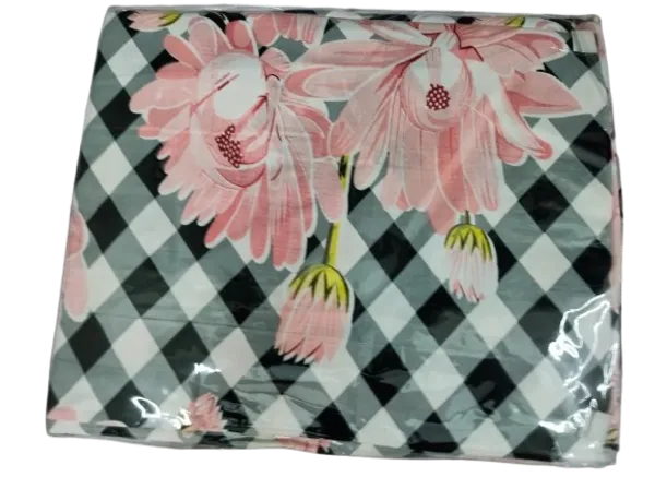 Black_And_Pink_Cotton_Bedsheet_With_Pillow_Cover_For_Bedroom