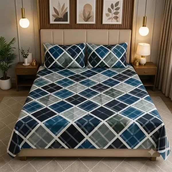 Multicolor_Cotton_Bedsheet_With_Pillow_Cover_For_Bedroom