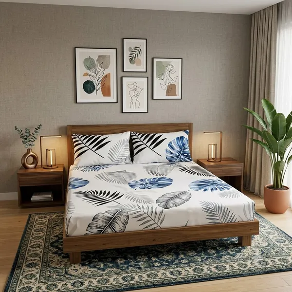White_Cotton_Bedsheet_With_Pillow_Cover_For_Bedroom