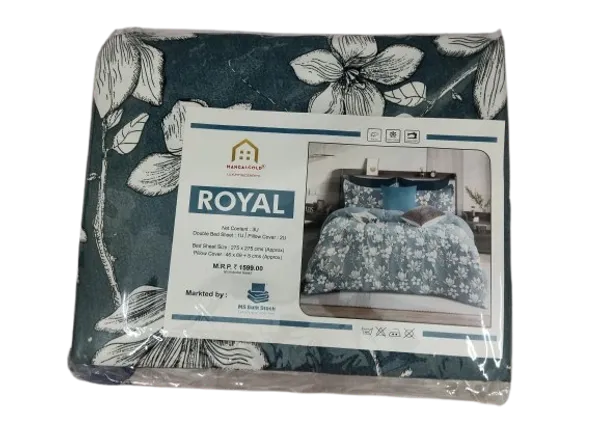 Teal_Cotton_Bedsheet_With_Pillow_Cover_For_Bedroom