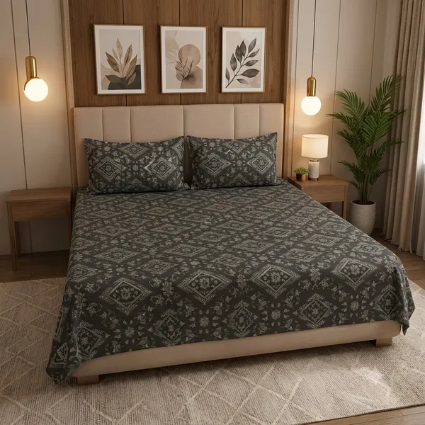 Brown_Cotton_Bedsheet_With_Pillow_Cover_For_Bedroom