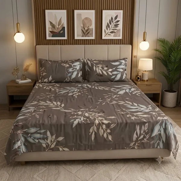 Brown_Cotton_Bedsheet_With_Pillow_Cover_For_Bedroom