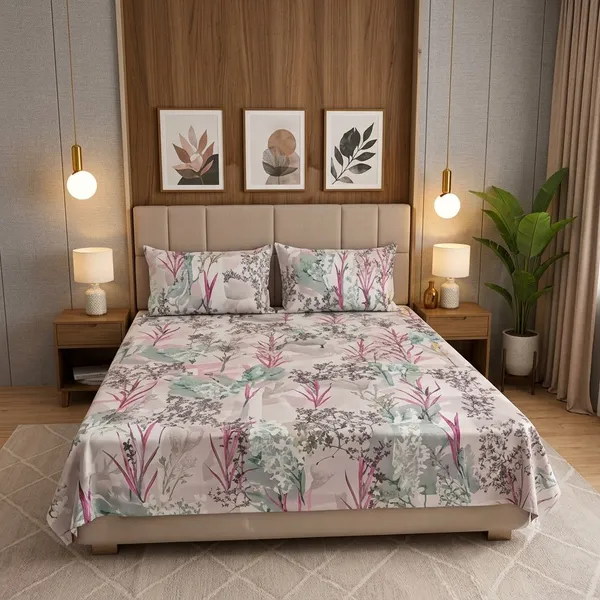 Off_White_Cotton_Bedsheet_With_Pillow_Cover_For_Bedroom