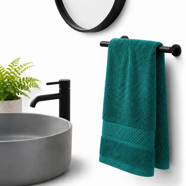 Teal_Pure_cotton_Hand_towel_For_Bathroom