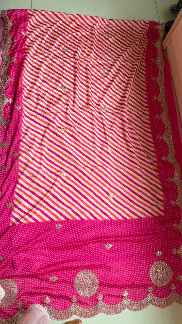 Off_White_And_Pink_HO_Silk_Gotta_Border_Saree