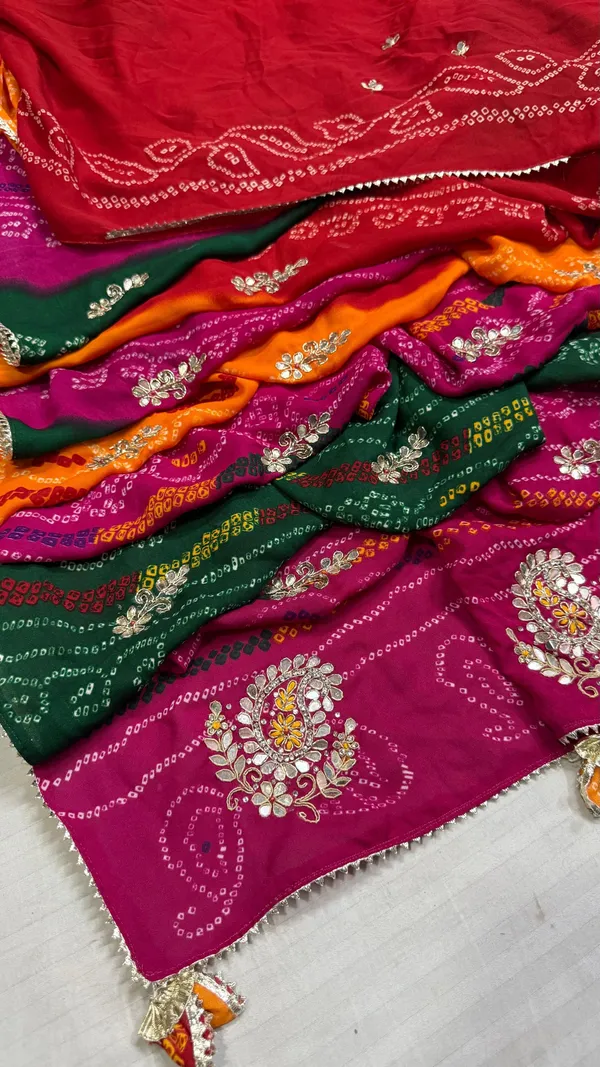 Pachrangi_Bandhej_GottaPatti_Georgette_Saree