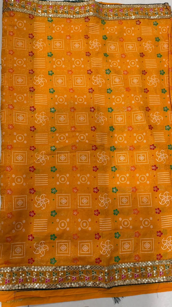 Mustard_Yellow_Bandhnai_Soft_Silk_Saree_with_Blouse