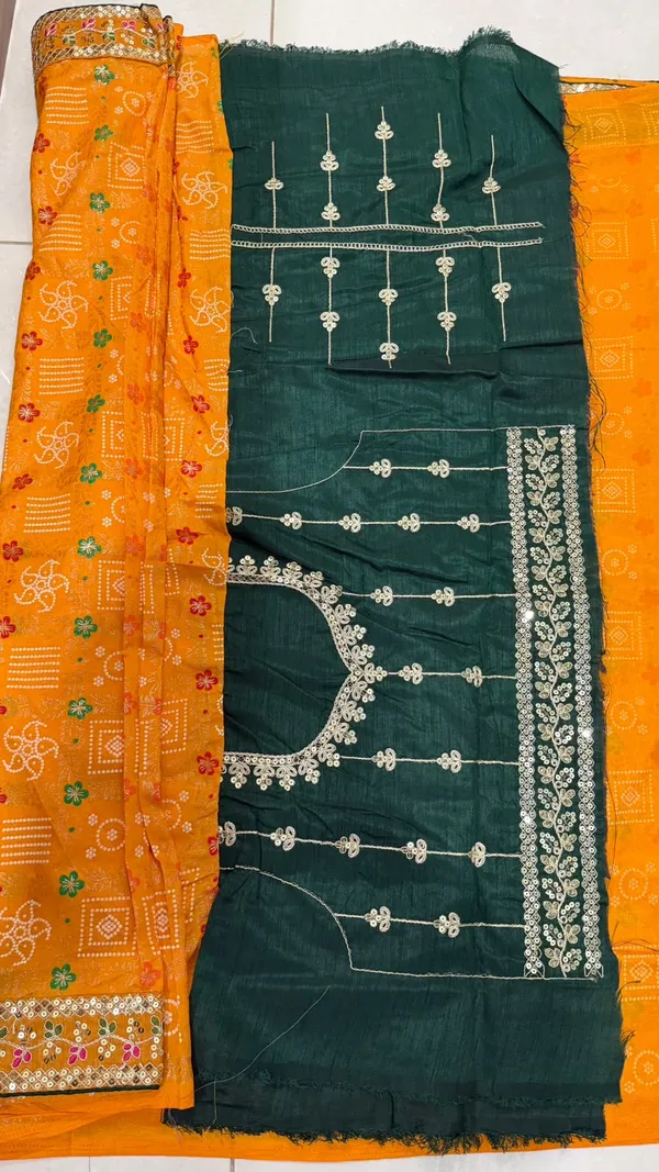 Mustard_Yellow_Bandhnai_Soft_Silk_Saree_with_Blouse