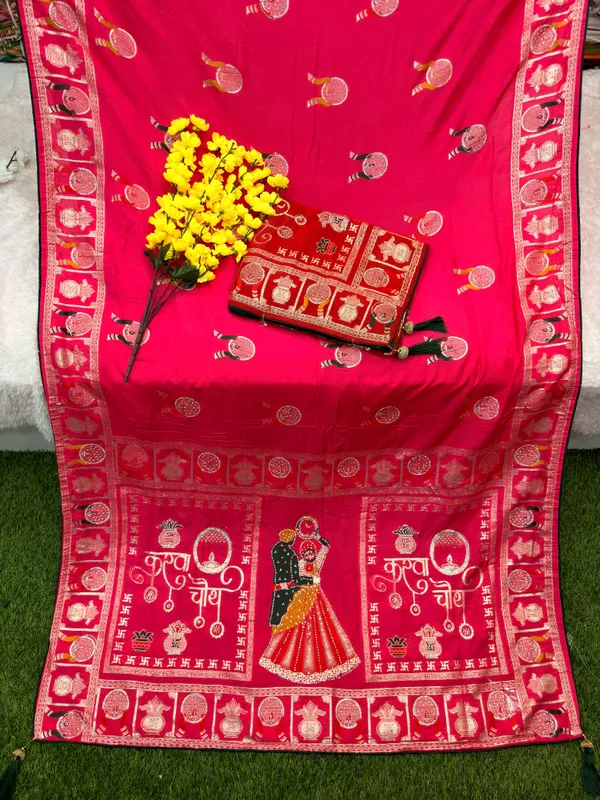 Pink_Dola_Silk_Chalni_design_Karvachauth_saree