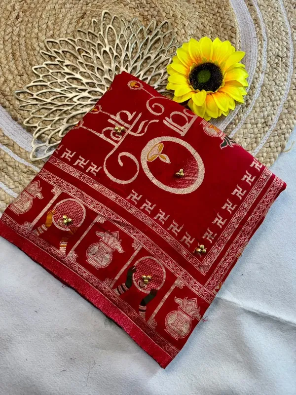 Red_Ghunghroo_Dola_silk_Karvachauth_Saree