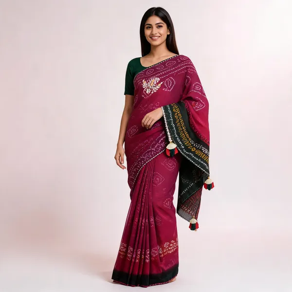 Pachrangi_Bandhej_GottaPatti_Georgette_Saree