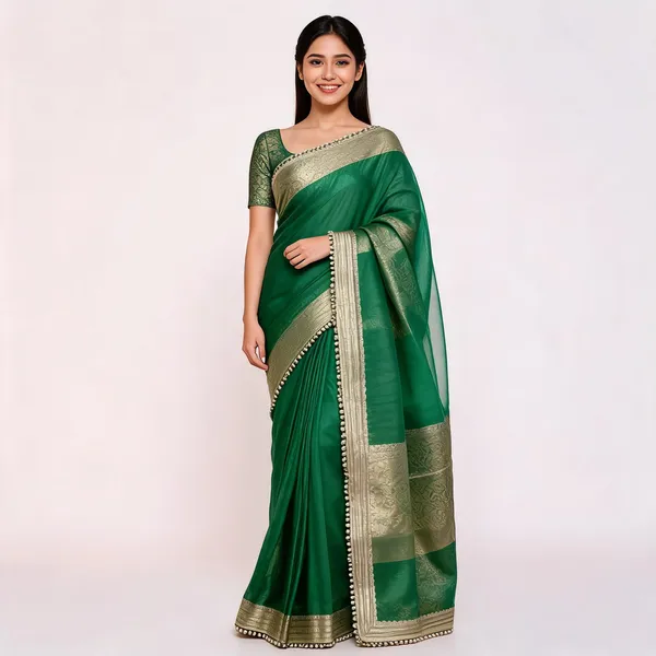 Green_Golden_Border_Tissue_Silk_Saree