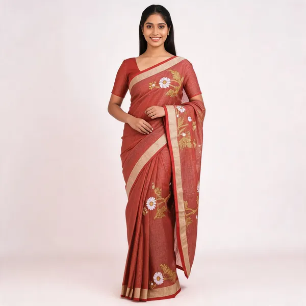Mauve_And_Golden_Linen_Tissue_For_Women