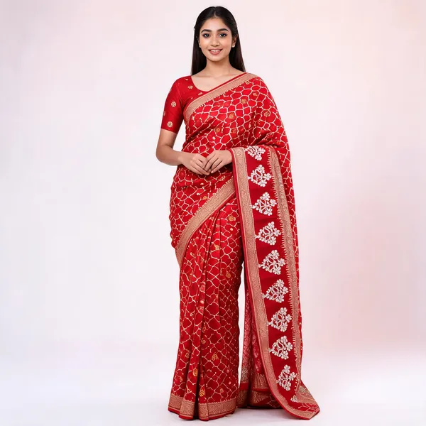 Red_Dola_Silk_Gott_work_Saree