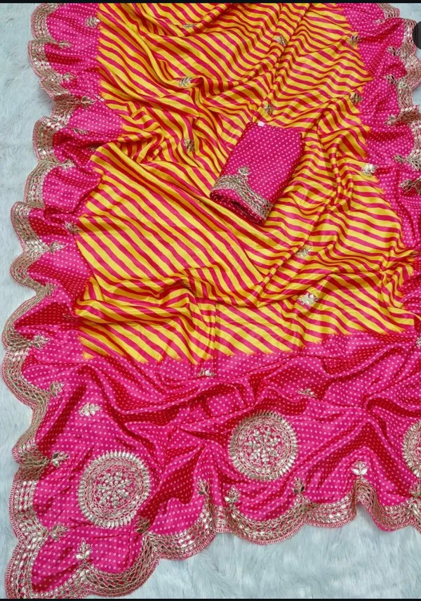 Yellow_And_Pink_HO_Silk_Gotta_Border_Saree