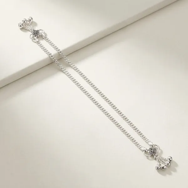 Silver_Metal_Floral_Double_Chain_Anklet_For_Women_Pack_Of_2