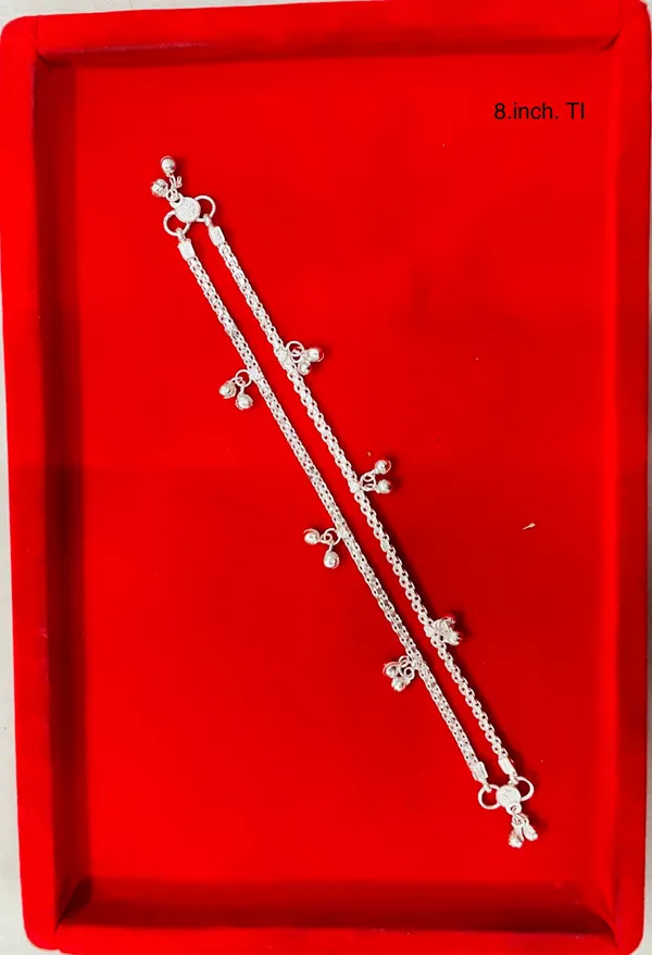 Silver_Tone_Double_Chain_Charm_Anklet_For_Women