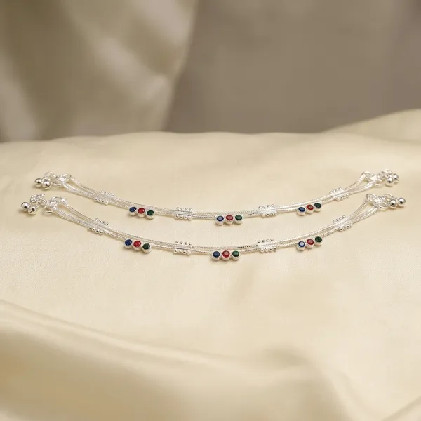 Silver_Tone_Double_Chain_Charm_Anklet_For_Women_Pack_Of_2