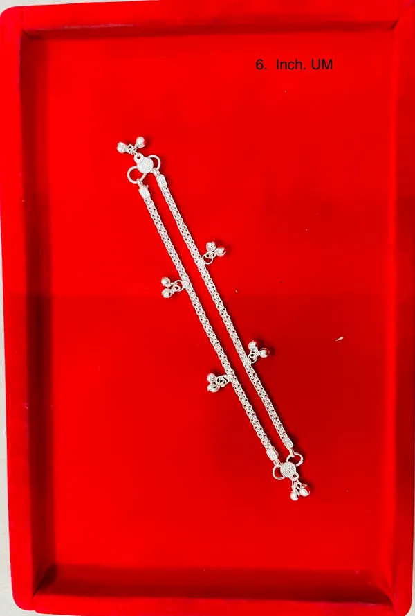 Silver_Tone_Double_Chain_Floral_Charm_Anklet_For_Women_Pack_Of_2