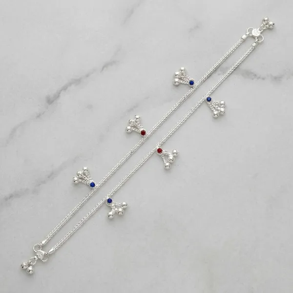 Silver_Tone_Beaded_Double_Chain_Charm_Anklet_For_Women_Pack_Of_2