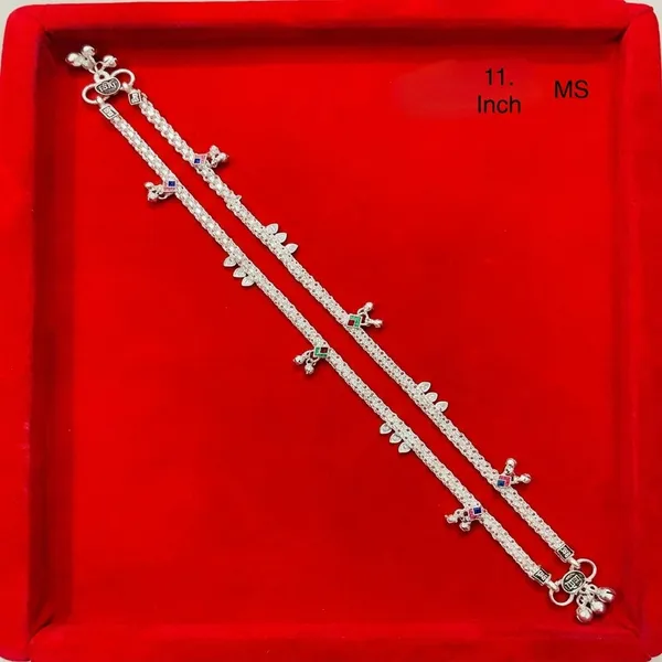 Silver_Tone_Double_Chain_Charm_Anklet_For_Women