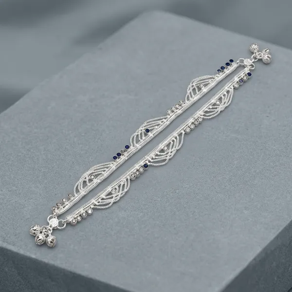 Silver_Tone_Floral_Motif_Ornate_Anklet_For_Women