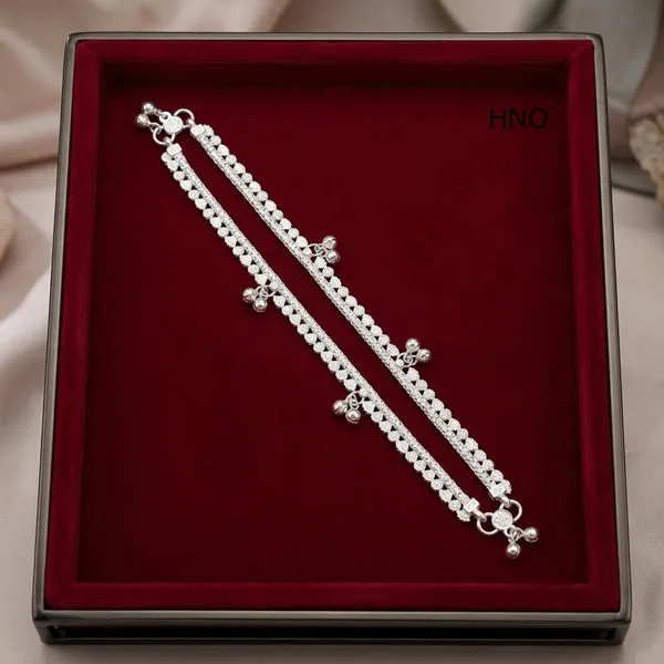 Silver_Tone_Floral_Charm_Chain_Anklet_Pair_For_Women