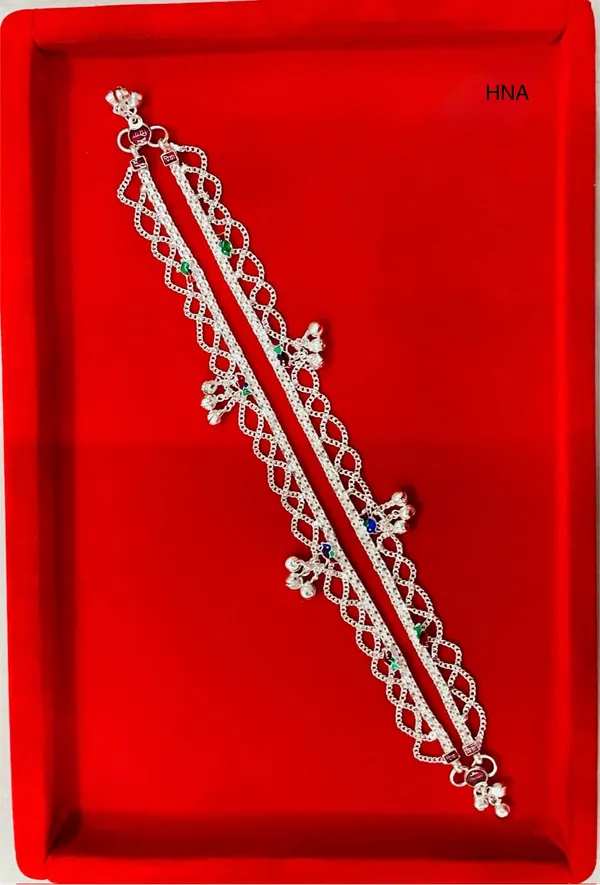 Silver_Tone_Floral_Charm_Chain_Anklet_Pair_For_Women