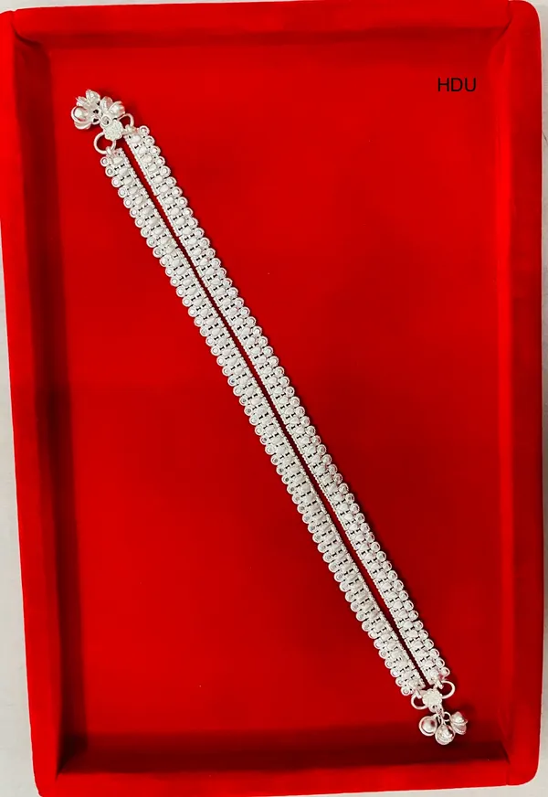 Silver_Tone_Beaded_Floral_Anklet_For_Women