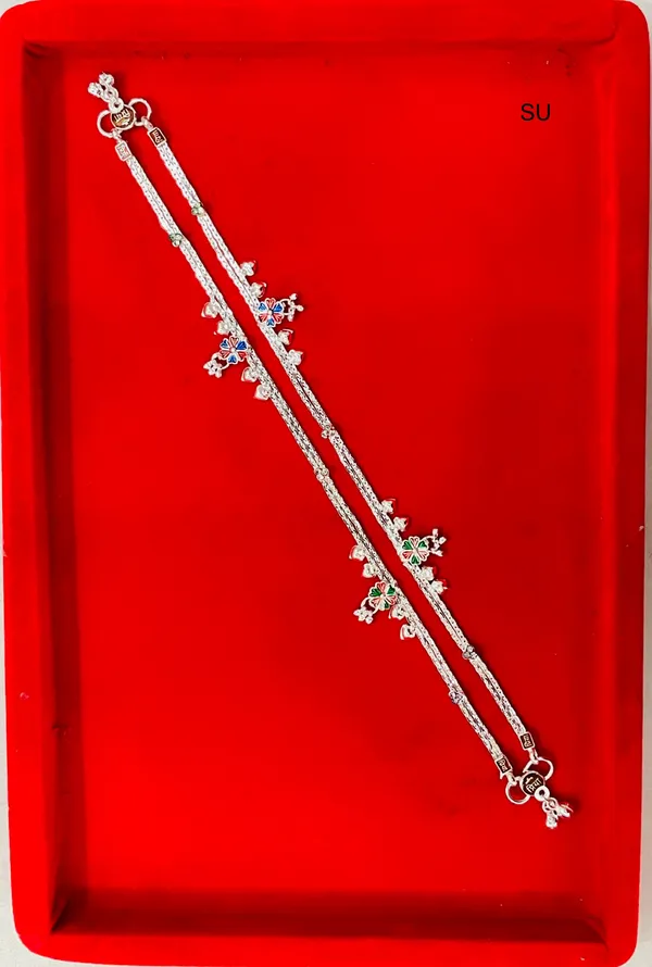 Silver_Floral_Charm_Double_Chain_Anklet_For_Women_Pack_Of_2