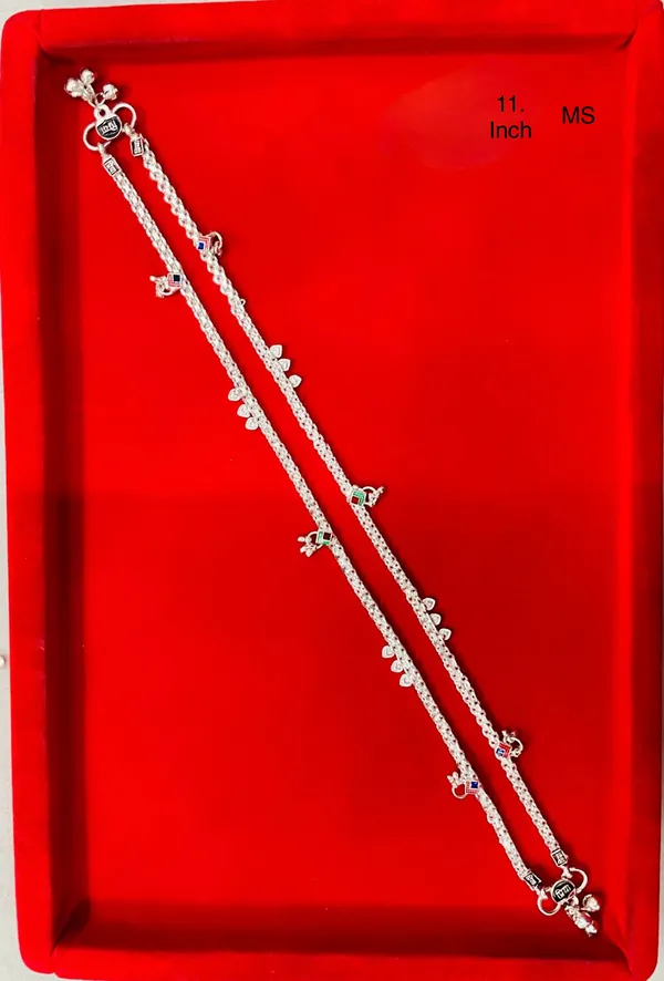 Silver_Tone_Double_Chain_Charm_Anklet_For_Women