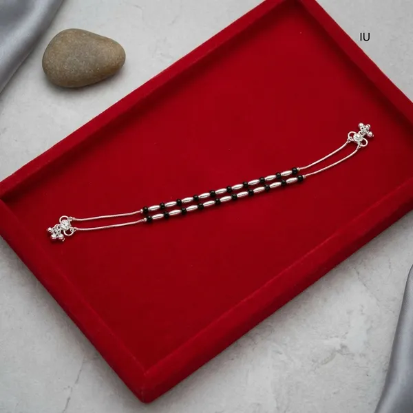 Black_And_Silver_Tone_Beaded_Double_Strand_Anklet_For_Women_Pack_Of_3