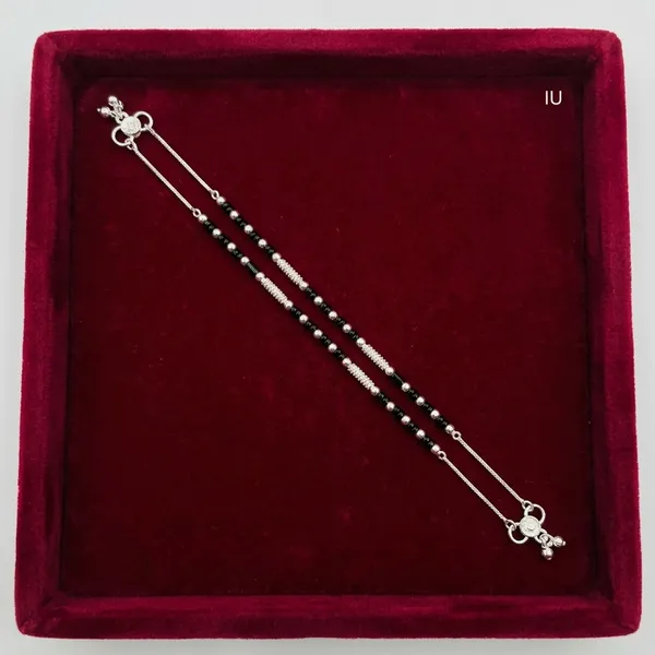 Black_And_Silver_Tone_Double_Strand_Beaded_Anklet_For_Women_Pack_Of_3