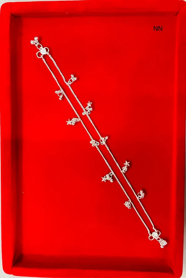 Silver_Double_Chain_Multi_Charm_Anklet_For_Women_Pack_Of_3
