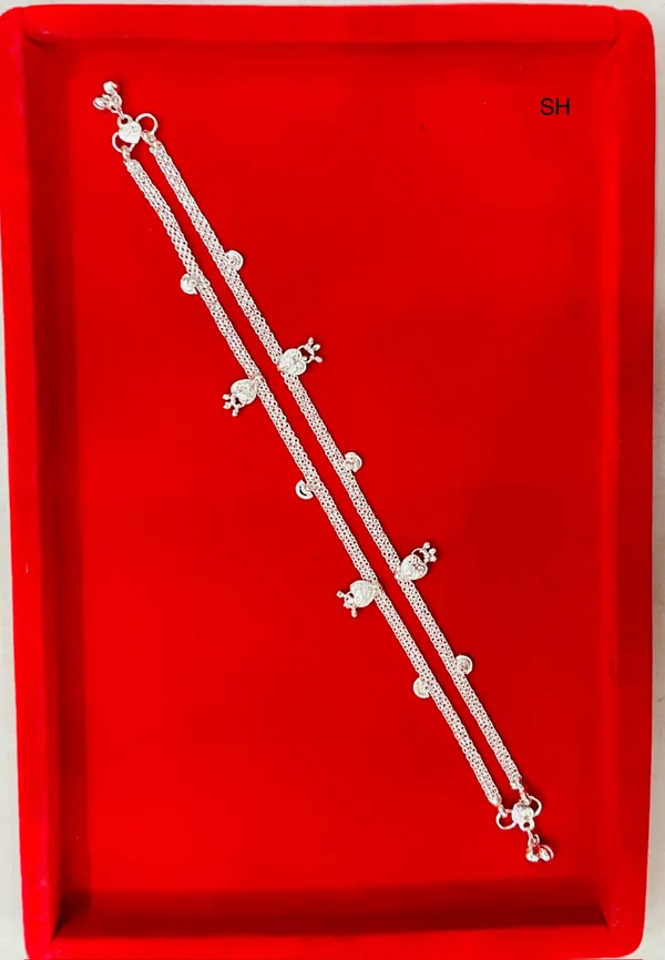 Silver_Tone_Charm_Double_Chain_Anklet_For_Women_Pack_Of_2